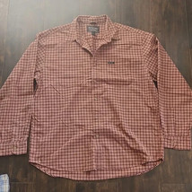 $58 ABERCROMBIE &amp; FITCH long sleeve plaid shirt XL mens burgundy button down - $10.88