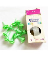 Vintage Hallmark 12 Mint Green Birthday Flower Candle Holders w Box Hong... - $9.70 CAD