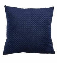 Saro Lifestyle  Padua Pinsonic Velvet 18 X 18&quot; Navy Throw Pillow T4102544 - £27.68 GBP