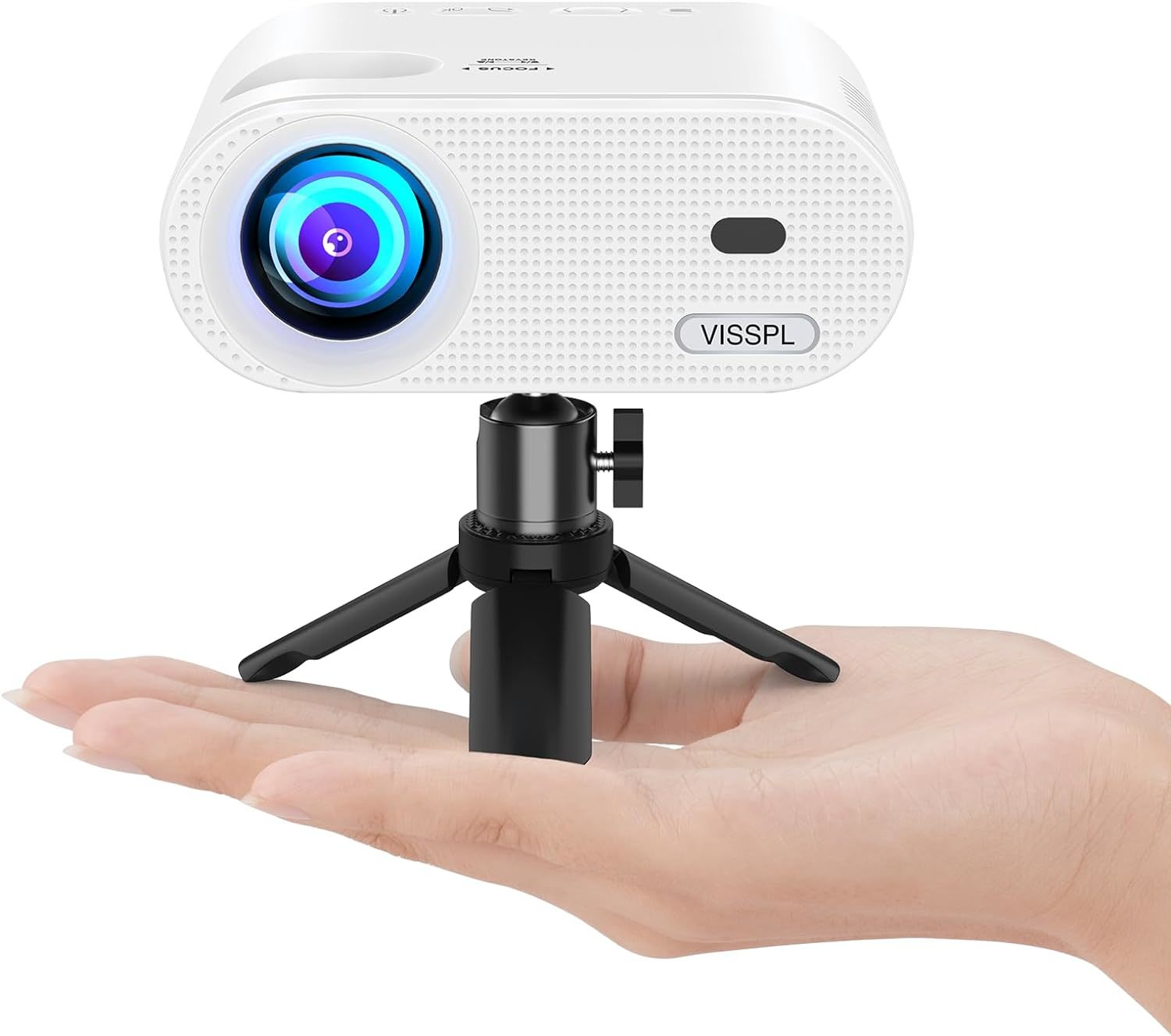 Mini Projector, Visspl Full Hd 1080P Video Projector, Portable Outdoor Projector  			