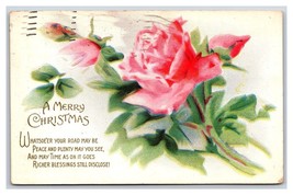 Roses and Poem Merry Christms Embossed 1914 Winsch Back DB Postcard W7 - £2.36 GBP