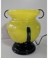 old artistic glass vase transformer lamp simile schneider yellow and black - £132.43 GBP