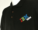 IBM ThinkPad Vintage Tech Employee Uniform Black Polo Shirt Size M Medium - $34.90