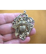(b-bee-151) large Bee bumble bees insect Calla Lily flower brass pin pen... - $26.82 CAD