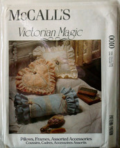 Pattern to make Victorian Frilly Bed Pillows, Frame, Box & Basket - $5.69