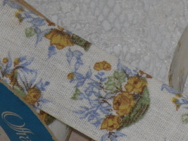 Offray Ribbon Yellow & Blue Flowers 19 yards Vintage - $11.95