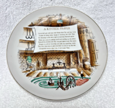 Vintage Kitchen Prayer Plate Wall Decor Country Kitchen Spinning Wheel 7.5&quot; - $337.14 MXN