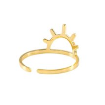 Simple Sun Ring Stainless Steel Jewelry Rose Gold Silver Color Sunset Ri... - £19.61 GBP