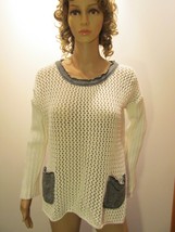 SOFT SURROUNDINGS White Open Weave Crochet Boulevard Pullover Lagenlook ... - £23.39 GBP