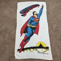 Vintage Superman Flying Over City Beach/Bath Towel 1974 DC Comics Classic - £31.64 GBP