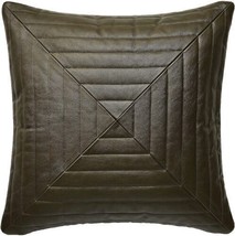 Home Decor Olive Green Lambskin Leather Decorative Genuine Throw Cushion Cover - £35.08 GBP