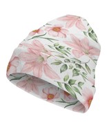 Mondxflaur Pink Floral Winter Beanie Hats Warm Men Women Knit Caps for A... - $26.59 CAD