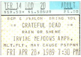 Grateful Dead Konzert Ticket Stumpf April 28 1989 Irvine Kalifornische - £31.41 GBP