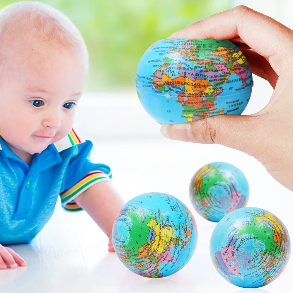 Game Fun Play Toys Soft Anti Stress Relief World Map Foam Ball Atlas Earth Globe - £23.25 GBP