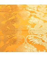Double Dragon Jacquard Rayon Fabric 38&quot; x 29&quot; Gold - $273.10 MXN