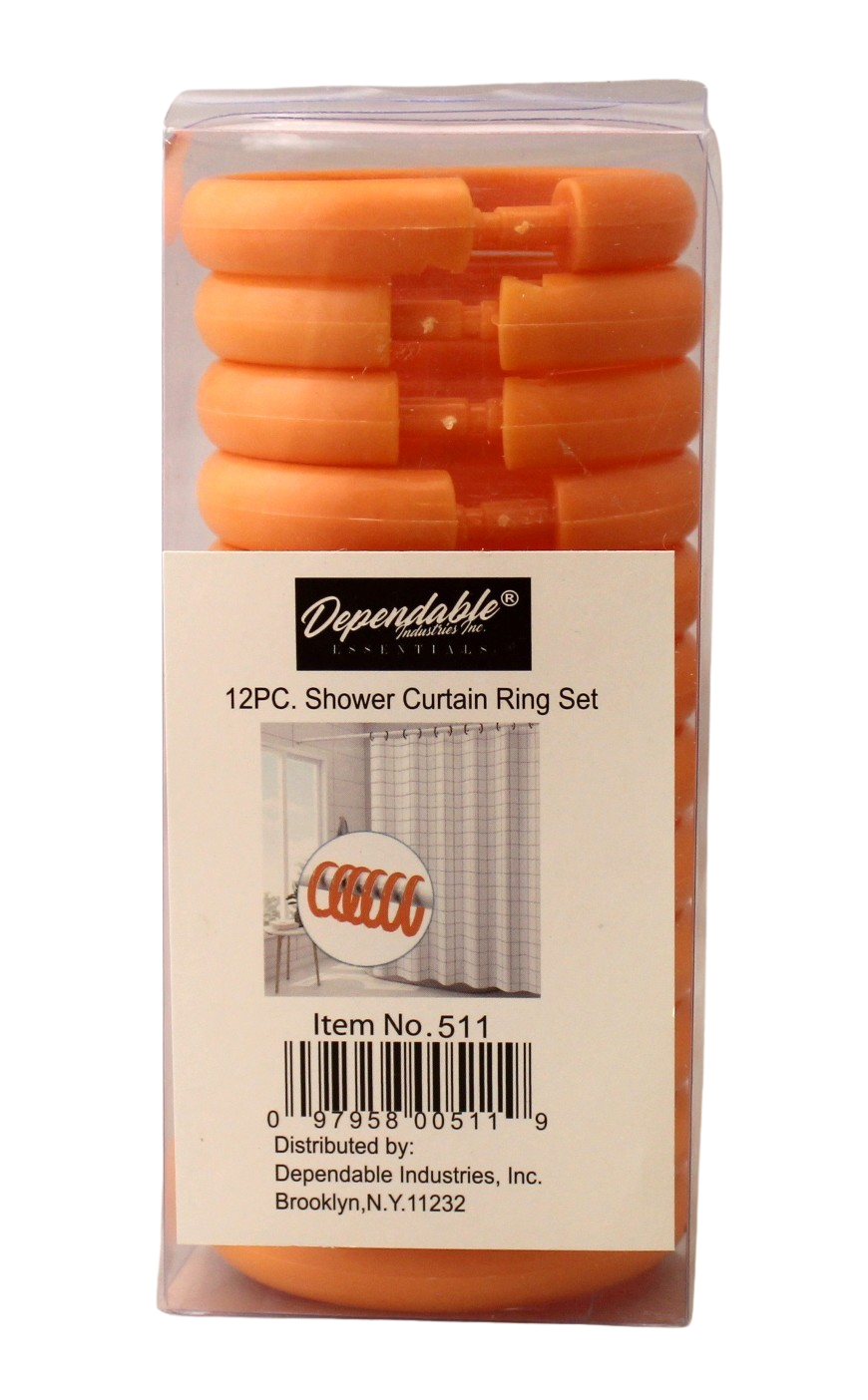 12 Piece Shower Curtain Ring Set Orange - $7.91