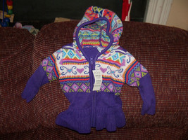 The Children&#39;s Place Purple Zip Up Sweater Jacket Size 6-9 months NEW LA... - £12.11 GBP
