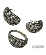 14k white gold earring And Ring Size 7.5 Set 7.8 G - $891.81 CAD