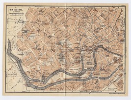 1927 Original Vintage City Map Of Bristol / England - £17.04 GBP