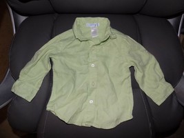 Janie And Jack Long Sleeve Mint Green Button Down Shirt Size 6/12 Months... - $14.60