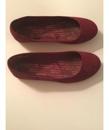 Mothers Day Size 9.5 Time And Tru shoes ballet flats slip on burgandy la... - £11.00 GBP