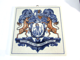 DELFT HOLLAND PILL TILE APOTHECARY ARMS OF SOCIETY BURROUGHS WELLCOME CO - £7.69 GBP