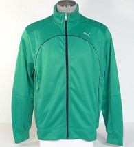 Puma Cat Logo USP Moisture Wicking Green Performance Track Jacket Men&#39;s NWT - £43.95 GBP