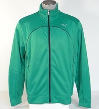 Puma Cat Logo USP Moisture Wicking Green Performance Track Jacket Men&#39;s NWT - £43.44 GBP