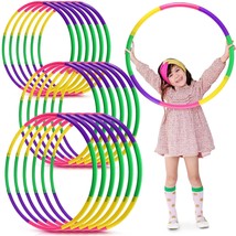 18 Pack Exercise Hoop Detachable Size Adjustable Toy Hoop Toy Color Hoop Adjusta - £55.07 GBP