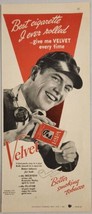 1939 Print Ad Velvet Pipe &amp; Cigarette Tobacco Man Rolls a Smoke - $16.18