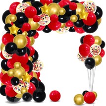 Red And Black Balloon Garland Arch Kit - 116 Pack Matte Red Black Balloons Metal - £17.57 GBP