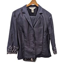 Jessica Howard Womens Two Piece Single Breasted Pant Suit Set Navy Blue ... - $99.99