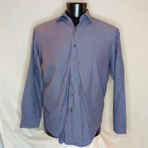 Men&#39;s Shirt DKNY Button Up Shirt Slim Fit Purple Stripe XL - $9.50