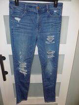 American Eagle Hi-Rise Super Stretch Distressed Medium Wash Jeggings Siz... - $39.00
