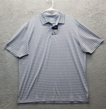 Ahead Polo Shirt Mens Large Multi Striped Short Sleeve Collared Golf Per... - $24.47