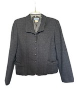 Pendleton Womens Jacket Black Medium Wool Button Pockets Wool Long Sleeve - £26.82 GBP