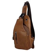 Hot Sale Men Cow Leather Casual Fashion Chest Sling Bag Tablet Design One Should - £85.77 GBP