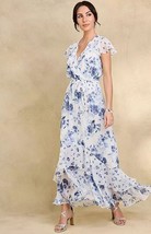 Together Estampado Floral Envuelva Vestido Largo en Azul Plus UK 18 (fm119-1) - £54.05 GBP