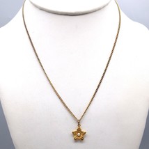 Vintage Tiny Flower Pendant Necklace, Pretty Embossed Floral with Seed Pearl - £19.68 GBP