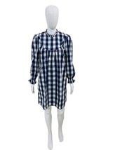 Doen NWOT Women&#39;s Plaid Check Printed Ruffled Smocked Cotton Short Mini Dress S - £177.82 GBP