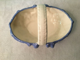 Vintage Blue White Decorative Candy Trinket Ceramic Basket Pat Hinz - $35.99