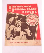 ✅ Circus Mailer Advertising 1952 Ringling Bros Barnum Bailey Program TN ... - £15.63 GBP