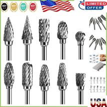 Efficient Double Cut Rotary Burrs - 10 Pcs Set with 1/8&quot; Shank for DIY P... - $350.07 MXN
