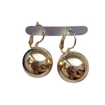 18K Gold Plated Round Ball Dangle Drop Earrings for Women - £8.82 GBP