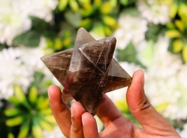 250gm!-8 Point Smokey Quartz Merkaba Star Sacred Geometry Healing Chakra crystal - £62.63 GBP