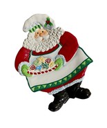 Fitz and Floyd Chef Santa Claus Cookie Plate or Hanging Apron Baking Chr... - $235.23 MXN
