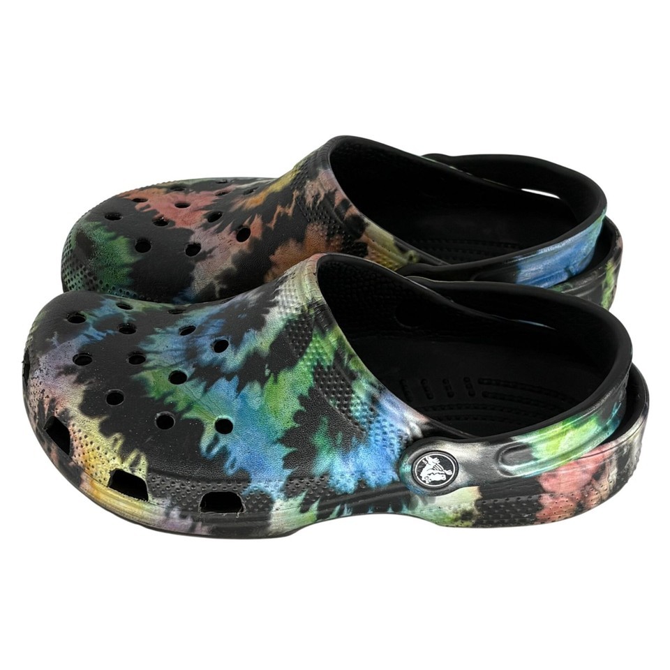 Crocs Classic Clog Black Groovy Tie-Dye Size 3 Juniors Item image 4