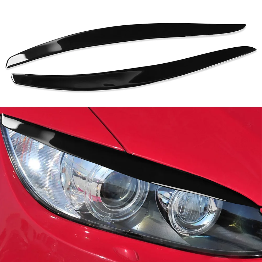 Gloss Black Front Headlight Eyelids Eyebrow Trim Car Stickers for BMW 3 Series - £19.00 GBP