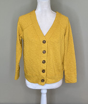 Two by Vince camuto women’s button up cardigan sweater Size S Yellow O8 - £13.53 GBP