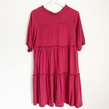 NWT Women&#39;s Knox Rose Babydoll Dress Pink Red Midi Knee Boho Country Large - £17.37 GBP